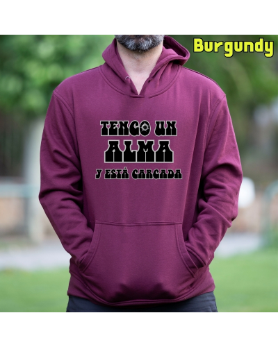 Sudadera Hombre Capucha-Alma Cargada Lavanda