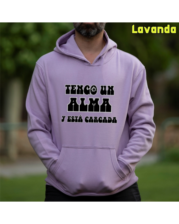 Sudadera Hombre Capucha-Alma Cargada Lavanda