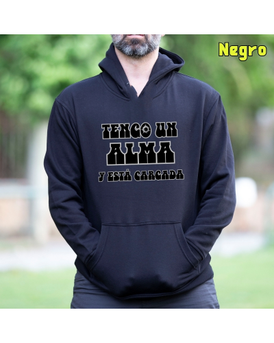 Sudadera Hombre Capucha-Alma Cargada Lavanda