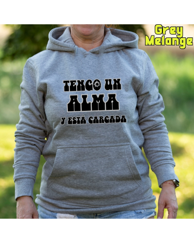 Sudadera Mujer Capucha-Alma Cargada Rosa