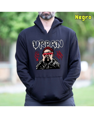 Sudadera Hombre Capucha-Urban Negro
