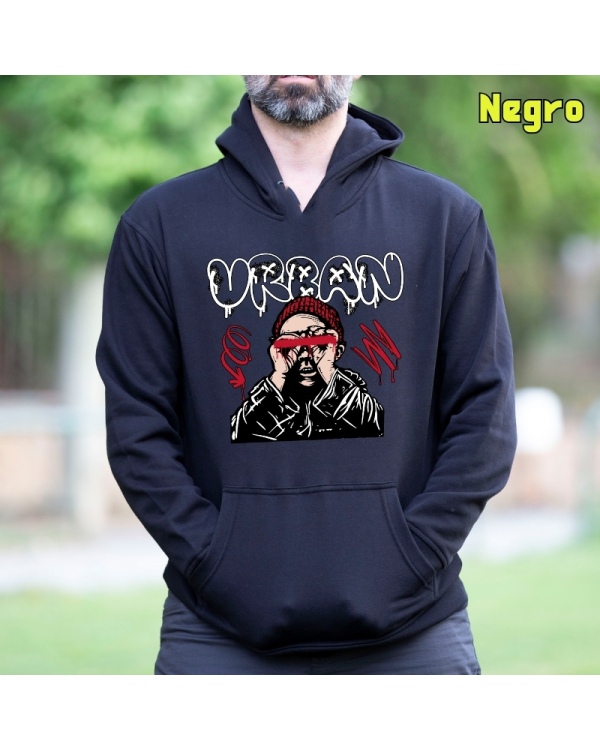 Sudadera Hombre Capucha-Urban Negro