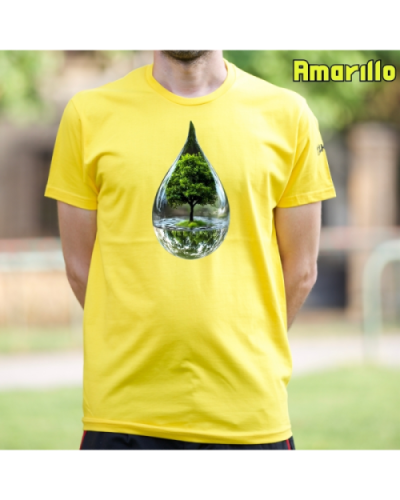 Camiseta Hombre Manga Corta-Gota Amarillo