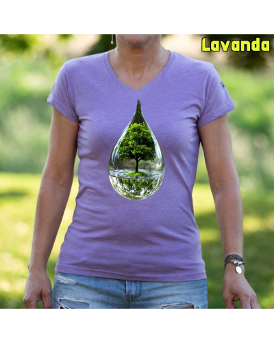 Camiseta Mujer Manga Corta-Gota RoyalBlue