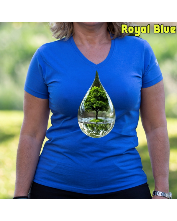Camiseta Mujer Manga Corta-Gota RoyalBlue
