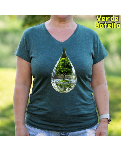 Camiseta Mujer Manga Corta-Gota RoyalBlue