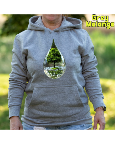 Sudadera Mujer Capucha-Gota GreyMelange
