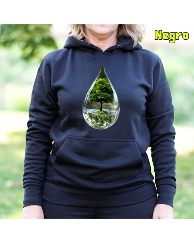 Sudadera Mujer Capucha-Gota GreyMelange