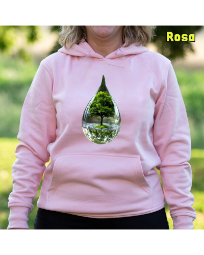 Sudadera Mujer Capucha-Gota GreyMelange