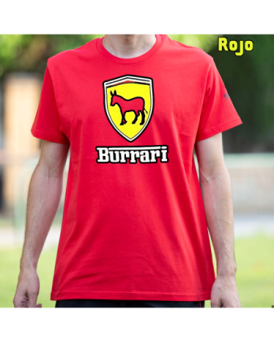 Camiseta Hombre Manga Corta-Burrari Rojo