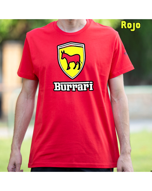 Camiseta Hombre Manga Corta-Burrari Rojo