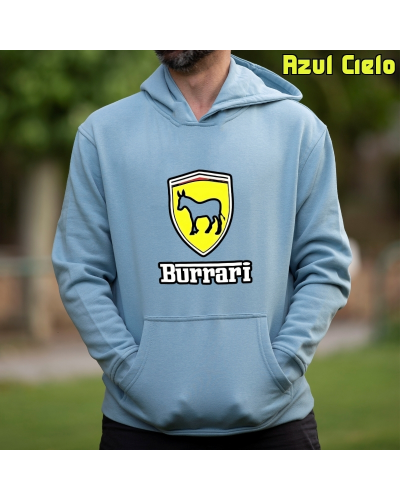 Sudadera Hombre Capucha-Burrari Rojo