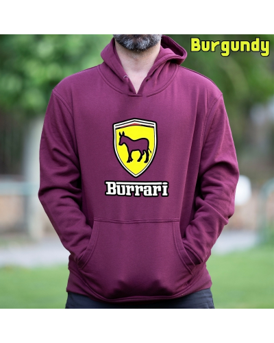 Sudadera Hombre Capucha-Burrari Rojo