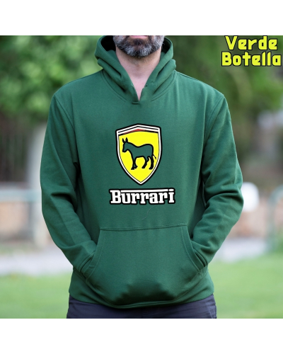 Sudadera Hombre Capucha-Burrari Rojo