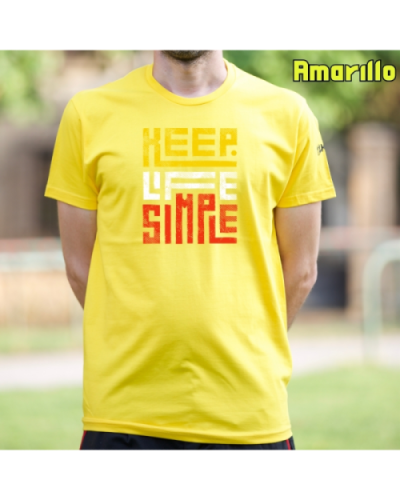 Camiseta Hombre Manga Corta-Keep Live Simple Amarillo