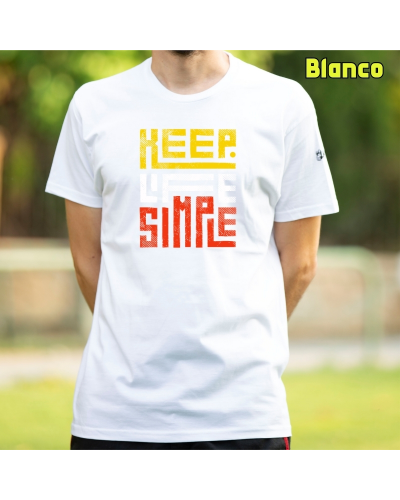 Camiseta Hombre Manga Corta-Keep Live Simple VerdeBotella
