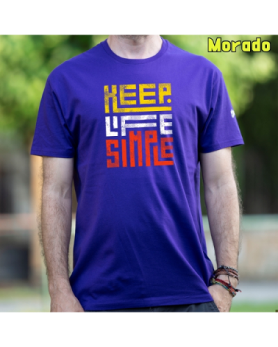 Camiseta Hombre Manga Corta-Keep Live Simple Morado