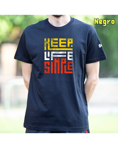 Camiseta Hombre Manga Corta-Keep Live Simple VerdeBotella