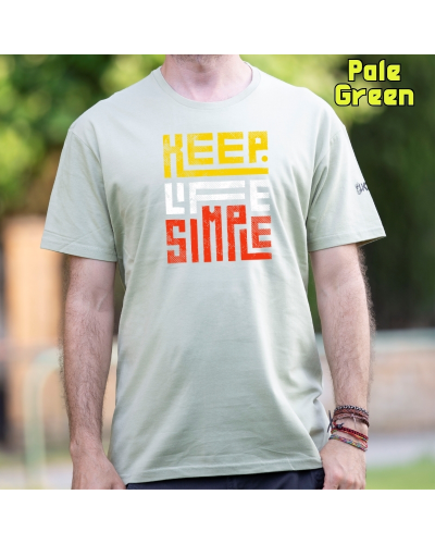 Camiseta Hombre Manga Corta-Keep Live Simple VerdeBotella