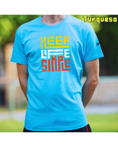 Camiseta Hombre Manga Corta-Keep Live Simple VerdeBotella