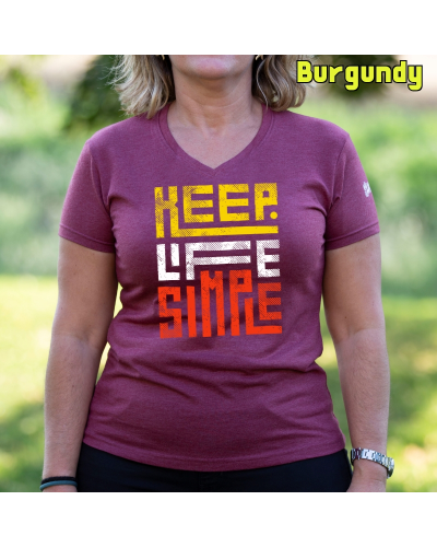 Camiseta Mujer Manga Corta-Keep Live Simple Morado