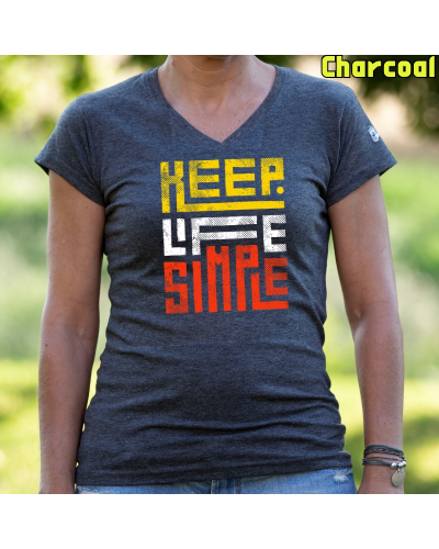 Camiseta Mujer Manga Corta-Keep Live Simple Morado