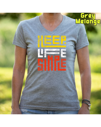 Camiseta Mujer Manga Corta-Keep Live Simple Morado