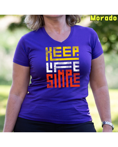 Camiseta Mujer Manga Corta-Keep Live Simple Morado