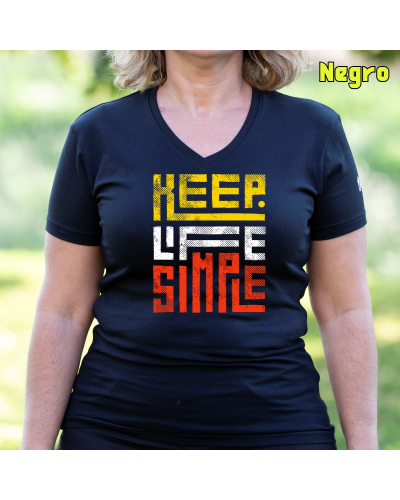 Camiseta Mujer Manga Corta-Keep Live Simple Morado