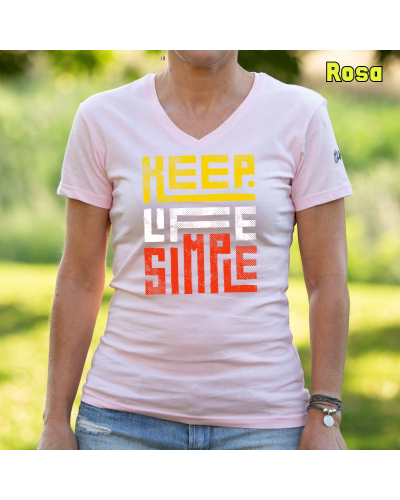 Camiseta Mujer Manga Corta-Keep Live Simple Morado