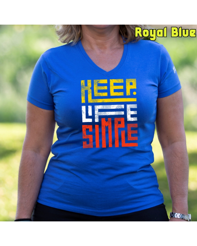Camiseta Mujer Manga Corta-Keep Live Simple RoyalBlue