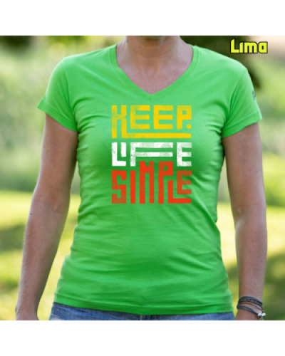 Camiseta Mujer Manga Corta-Keep Live Simple Lima