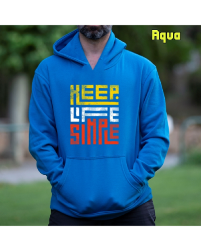 Sudadera Hombre Capucha-Keep Live Simple Burgundy