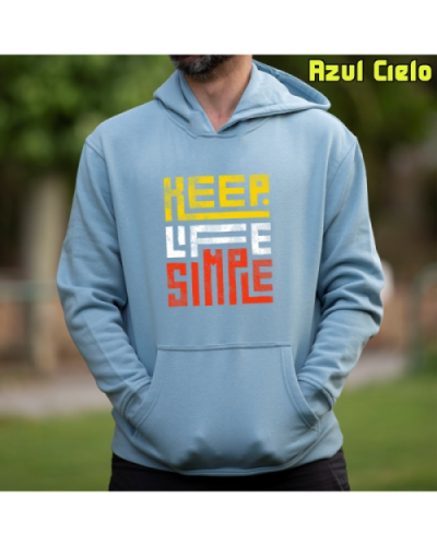 Sudadera Hombre Capucha-Keep Live Simple Burgundy