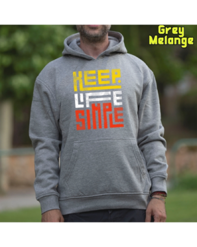 Sudadera Hombre Capucha-Keep Live Simple Burgundy