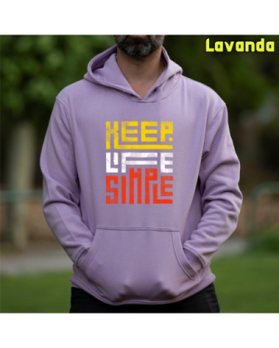 Sudadera Hombre Capucha-Keep Live Simple Burgundy