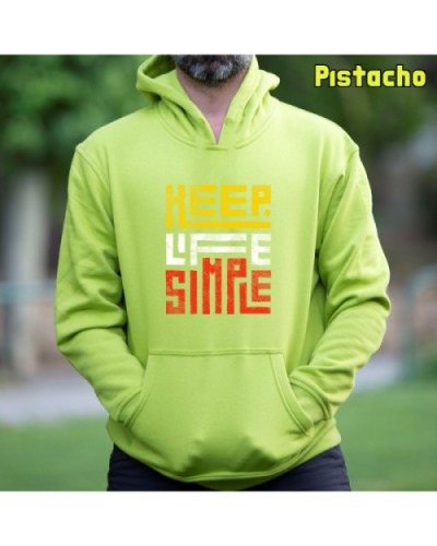 Sudadera Hombre Capucha-Keep Live Simple Burgundy