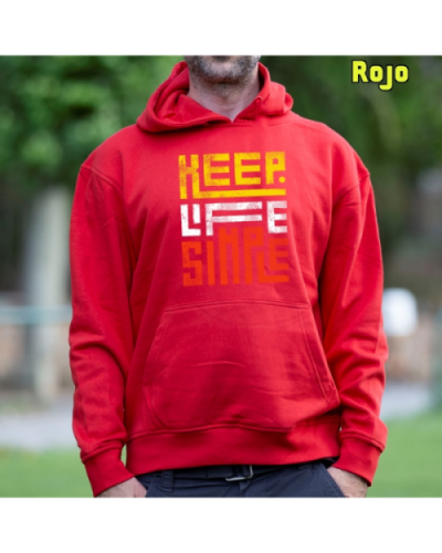 Sudadera Hombre Capucha-Keep Live Simple Burgundy