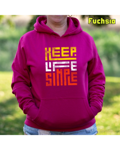 Sudadera Mujer Capucha-Keep Live Simple Fuchsia