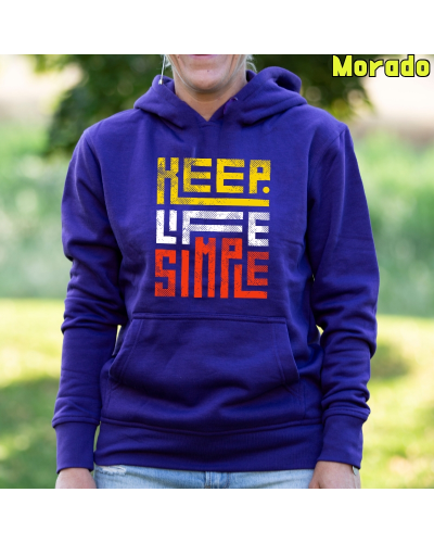 Sudadera Mujer Capucha-Keep Live Simple Morado