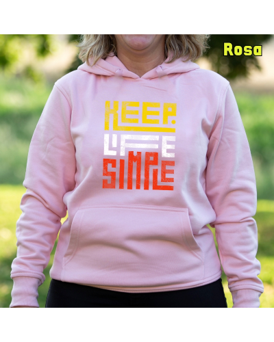 Sudadera Mujer Capucha-Keep Live Simple Morado