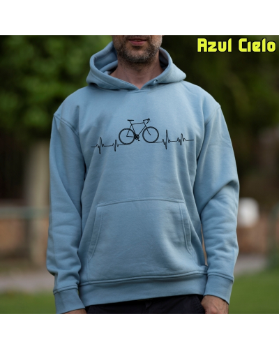 Sudadera hombre con capucha BICI LATIDO – La Kamiseta K Buskas
