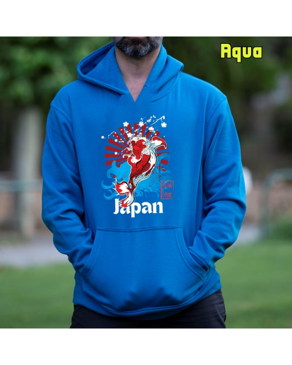 Sudadera Hombre Capucha-Red Japan Aqua