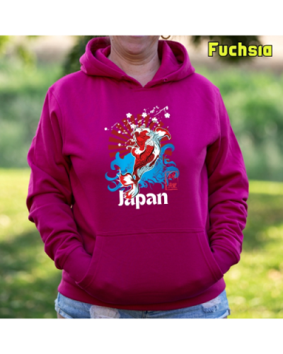 Sudadera Mujer Capucha-Red Japan Fuchsia