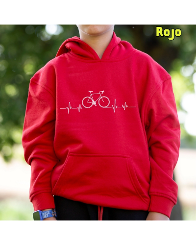 Sudadera niño con capucha BICI LATIDO - La Kamiseta K Buskas