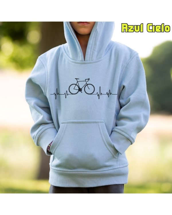 Sudadera niño con capucha BICI LATIDO  La Kamiseta K Buskas