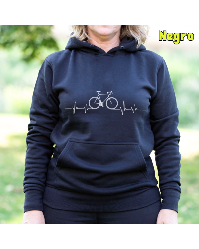 Sudadera mujer con capucha BICI LATIDO - La Kamiseta K Buskas