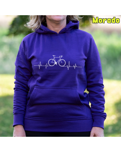 Sudadera mujer con capucha BICI LATIDO - La Kamiseta K Buskas