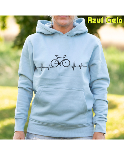 Sudadera mujer con capucha BICI LATIDO - La Kamiseta K Buskas