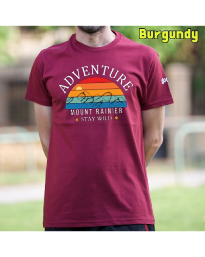 Camiseta Hombre Manga Corta-Monte Rainier Burgundy